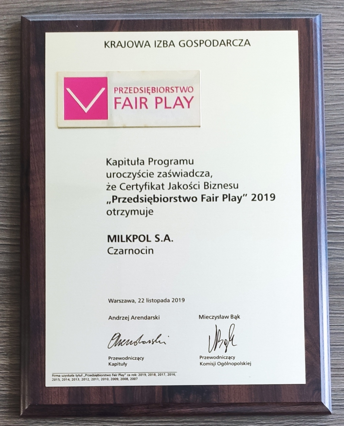 Przedsiębiorstwo Fair Play 2019