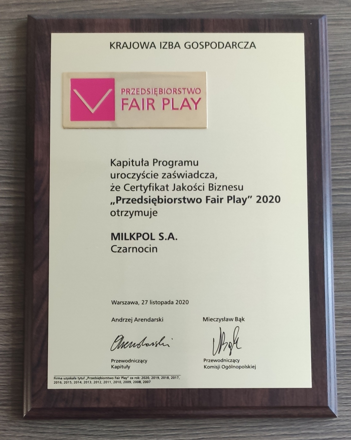 Przedsiębiorstwo Fair Play 2020