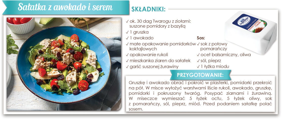 Sałatka z awokado i serem